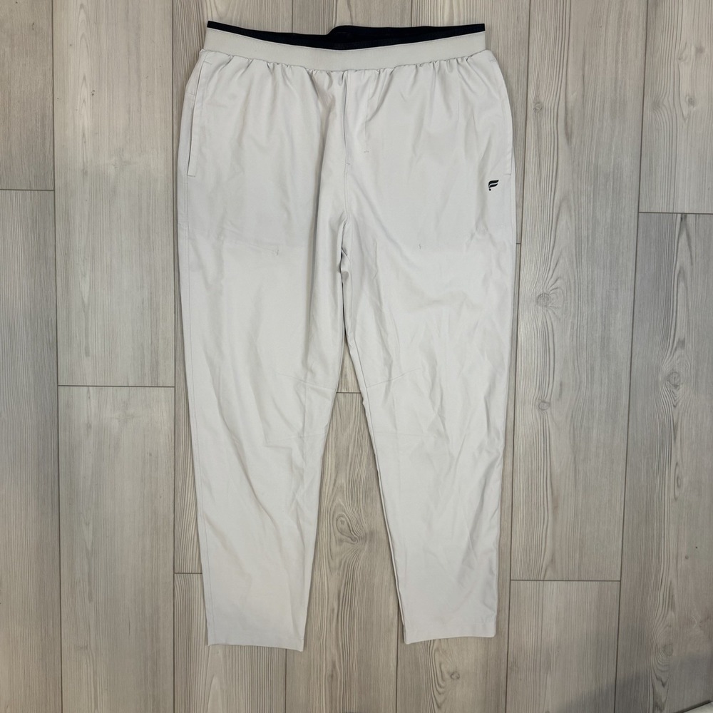 Fabletics Men Pants Large Gray Fundamental Jogger Logo Drawstring‎